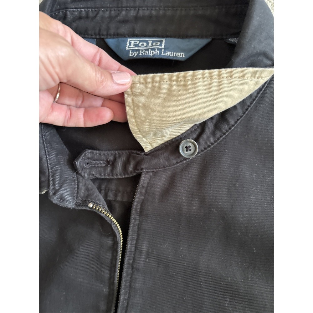 Polo Ralph Laure Black Cotton Vtg 90's Bomber XXL - Picture 7 of 13